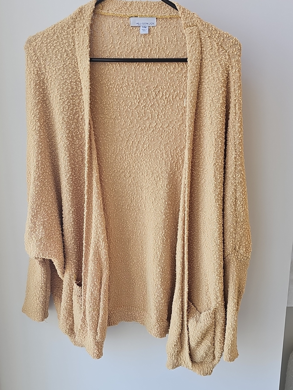 Allison Joy Bouclé Open-Front Cardigan, Mustard